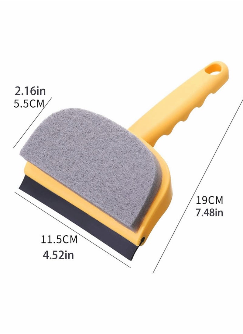 واي آند دي Glass Cleaning Brush, 2 in 1 Portable Double Sided Window Squeegee Tool Washing Equipment Sponge Automobile Wiper, Scrubber for Car and Household  - Image 4