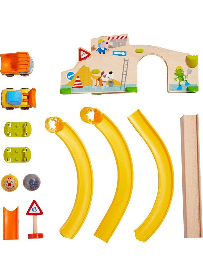 HABA مجموعة HABA Kullerbu في موقع البناء - مجموعة بداية مكونة من 13 قطعة مع 2 مركبة وسقوط كرات مثير - للأعمار من 2 وما فوق - Image 2