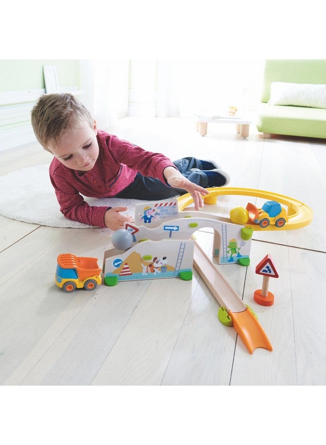 HABA مجموعة HABA Kullerbu في موقع البناء - مجموعة بداية مكونة من 13 قطعة مع 2 مركبة وسقوط كرات مثير - للأعمار من 2 وما فوق - Image 4