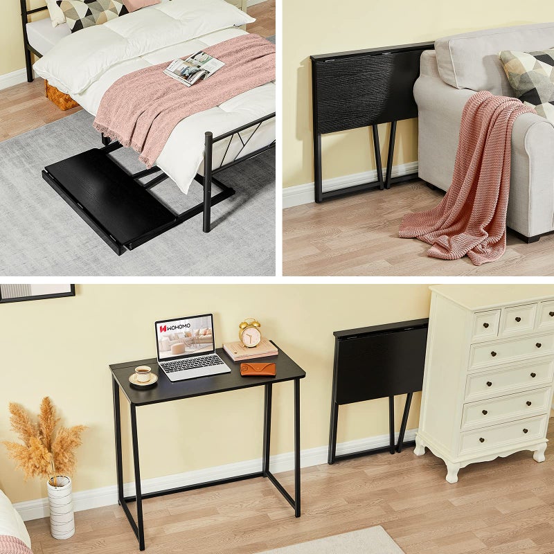 WOHOMO Folding Computer Desk, Small Writing Foldable Desk 31.5", Space-Saving Laptop Table, Easy Assemble Workstation for Home Office,Black - Image 5