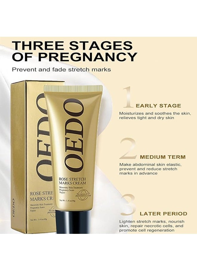 OEDO - Rose Remove Stretch Marks Cream Natural Plant Essence Formula Maternity Skin Treatmentpregnancy Scarsrepair Cream 40g - Image 1