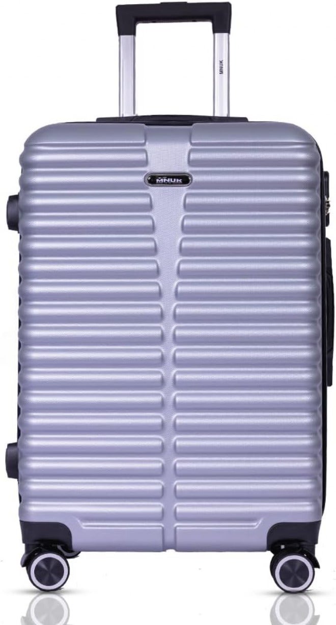 MNUK Destiny Carry-on Luggage | Hardside Soft Handle Trolley with TSA Lock | 360° 4 Wheeler (Silver, Checked Luggage 28- Inch) - Image 1