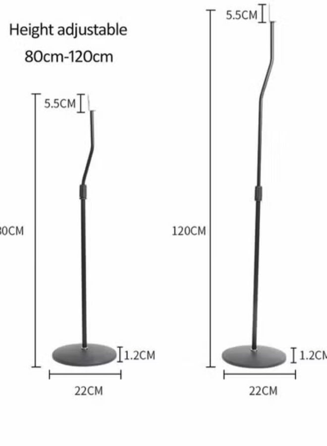 WALALLA Set of 2 Adjustable Height Speaker Stand, Lifting design, disc base， Extends 80 to 120 cm, Black - Image 2