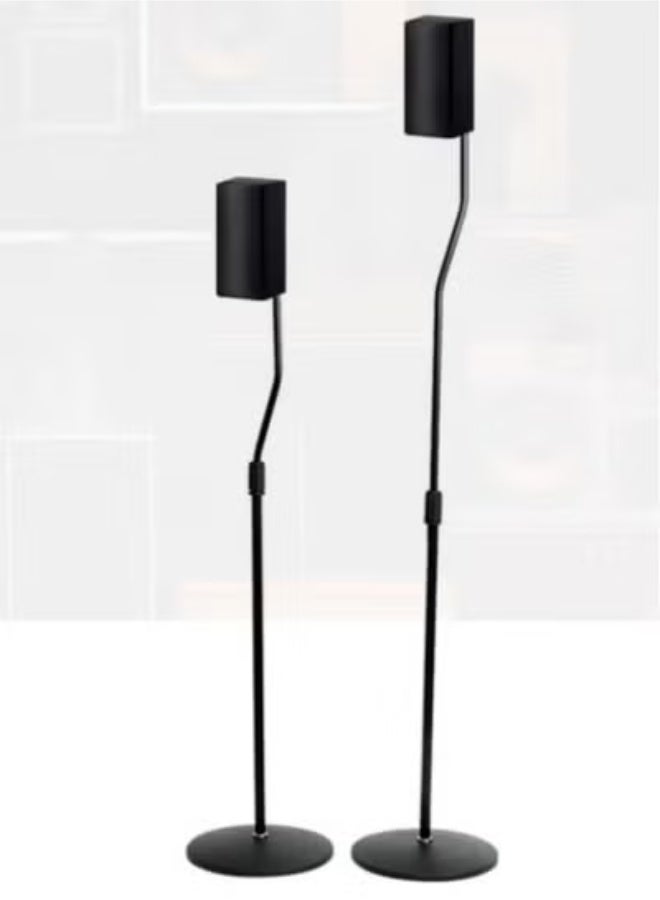 WALALLA Set of 2 Adjustable Height Speaker Stand, Lifting design, disc base， Extends 80 to 120 cm, Black - Image 1
