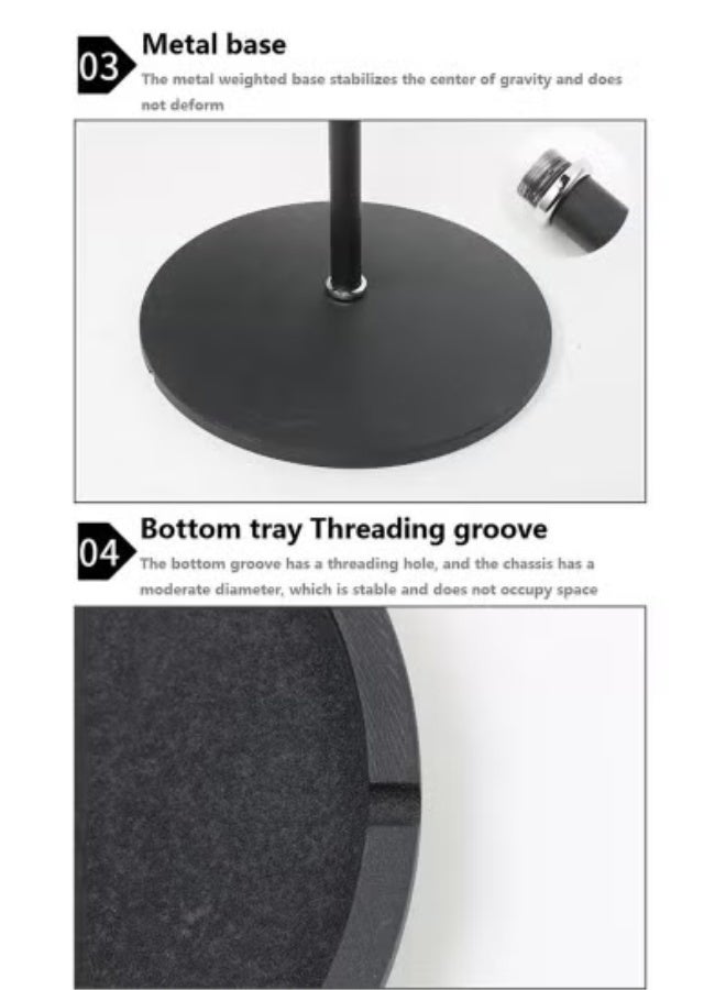 WALALLA Set of 2 Adjustable Height Speaker Stand, Lifting design, disc base， Extends 80 to 120 cm, Black - Image 5