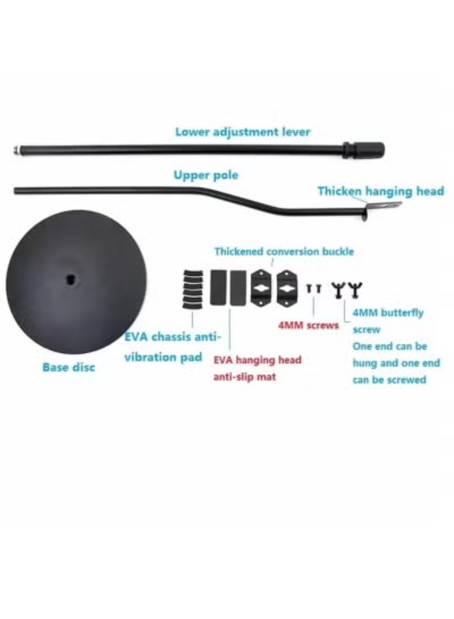 WALALLA Set of 2 Adjustable Height Speaker Stand, Lifting design, disc base， Extends 80 to 120 cm, Black - Image 3