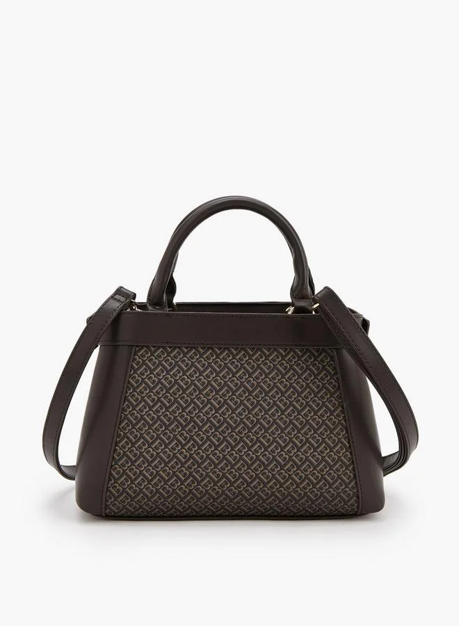 Flora Bella By Shoexpress BROWN Monogram Print Tote Bag With Detachable Strap for Women | Best Price UAE