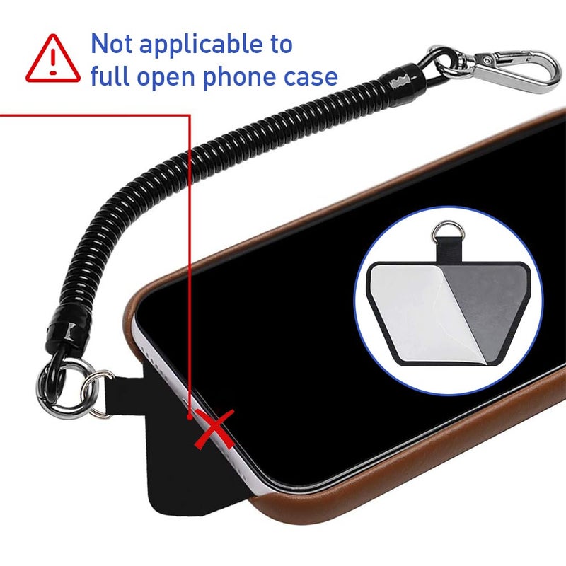 Zeitel ® Phone Lanyard Tether with Patch Universal Stretchy Straps and Phone Case Anchor for Anti-Drop Outdoor Skiing Hiking Cycling Climbing Compatible for Pixel Most Smartphones iPhone Samsung - Image 5