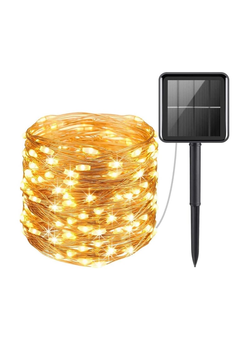 تعمل بالطاقة الشمسية 100-LED سلسلة ضوء أبيض دافئ 10 متر - Image 1