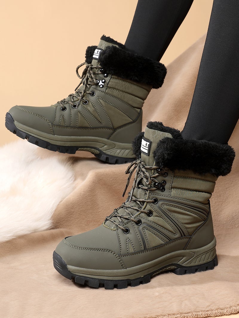 New White Northeast Snow Boots for Women, High-Top, Waterproof, Non-Slip, Fleece-Lined, Warm, Cold-Resistant Cotton Shoes, Cold-Resistant Zero - Image 1