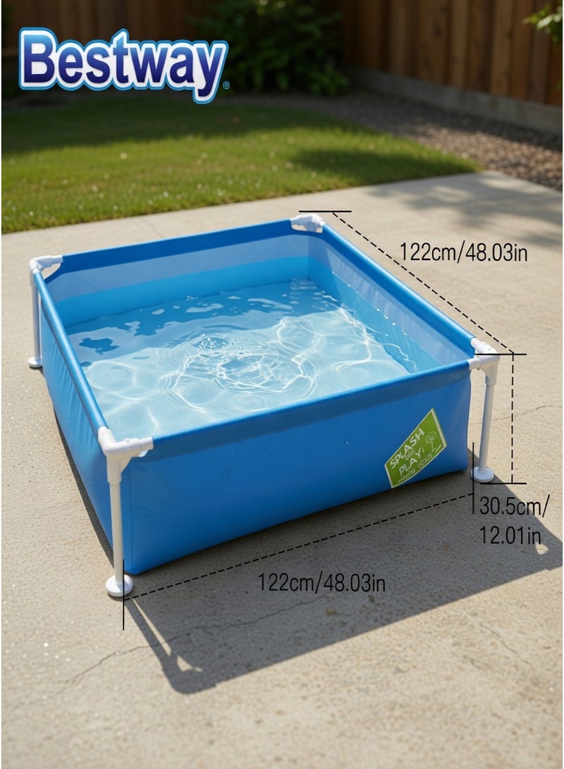 Bestway My First Frame Kids' Pool, Sturdy Metal Frame, 122 x 122 x 30 cm - Suitable for Gardens and Summer Activities - Model 56217 - Image 1