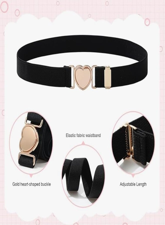 BYERUITE 1 Pack Elastic Belts for Kids, Adjustable Girls' Belts, Boys Girls Stretch Belt (Black) - Image 2
