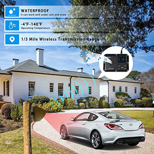 Wuloo Wireless Driveway Alarm 1800 Feet Long Range Motion Sensor Alert System Driveway Detector for Home with 1800mAh Rechargeable Battery 11Brown - Image 3