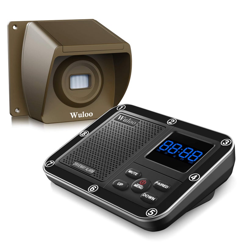 Wuloo Wireless Driveway Alarm 1800 Feet Long Range Motion Sensor Alert System Driveway Detector for Home with 1800mAh Rechargeable Battery 11Brown - Image 2