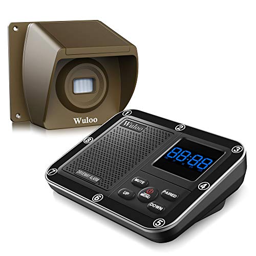 Wuloo Wireless Driveway Alarm 1800 Feet Long Range Motion Sensor Alert System Driveway Detector for Home with 1800mAh Rechargeable Battery 11Brown - Image 1