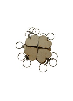 Maitri 20 Pcs Heart Shape Key Chains with Ring 50 x 50 mm MDF Cutouts for Art and Craft It is Suitable for All Type of Craft Activities Mandala Art MDF Board Suitable for Decoupage