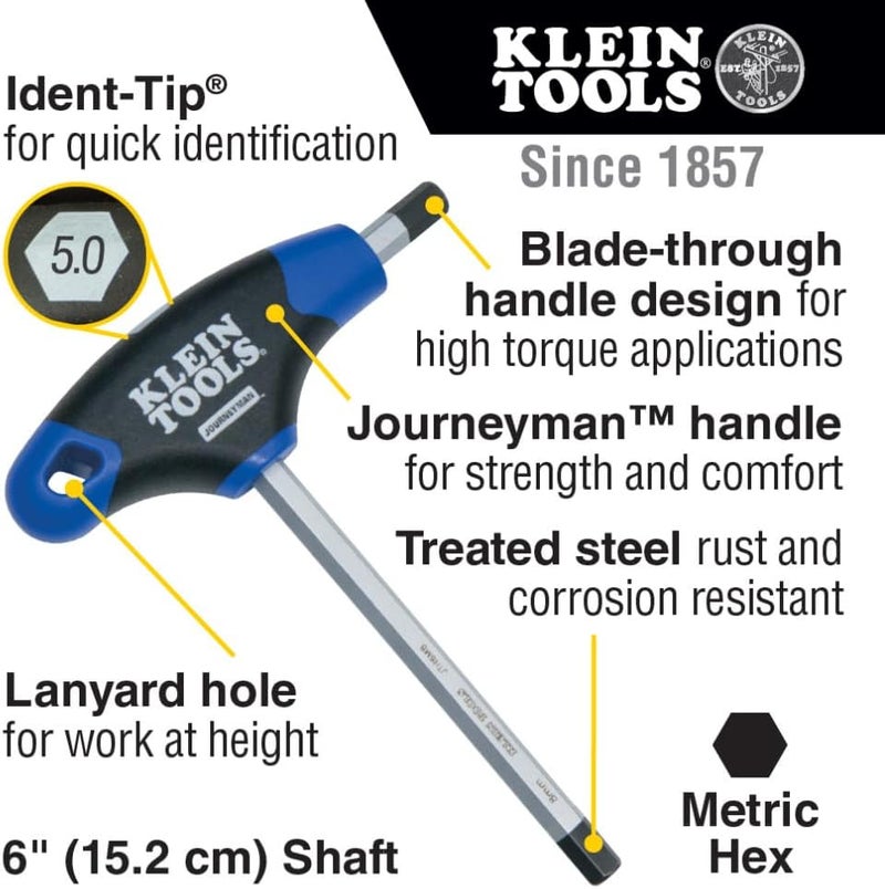 Klein Tools 8-Piece Metric T-Handle Hex Key Set with 6-Inch Blades and Stand - Image 2