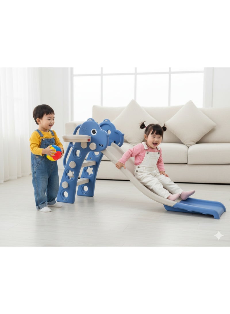 فول جوي زحليقة أطفال صغيرة 2 في 1 مع حلقة كرة سلة، زحليقة قابلة للطي للأطفال الصغار والأولاد والبنات والمتسلقين، ألعاب داخلية وخارجية - Image 5