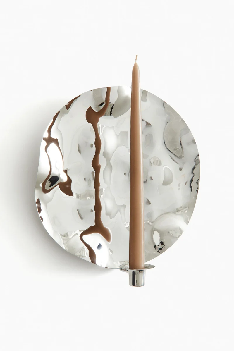 H&M Rippled metal candle sconce
