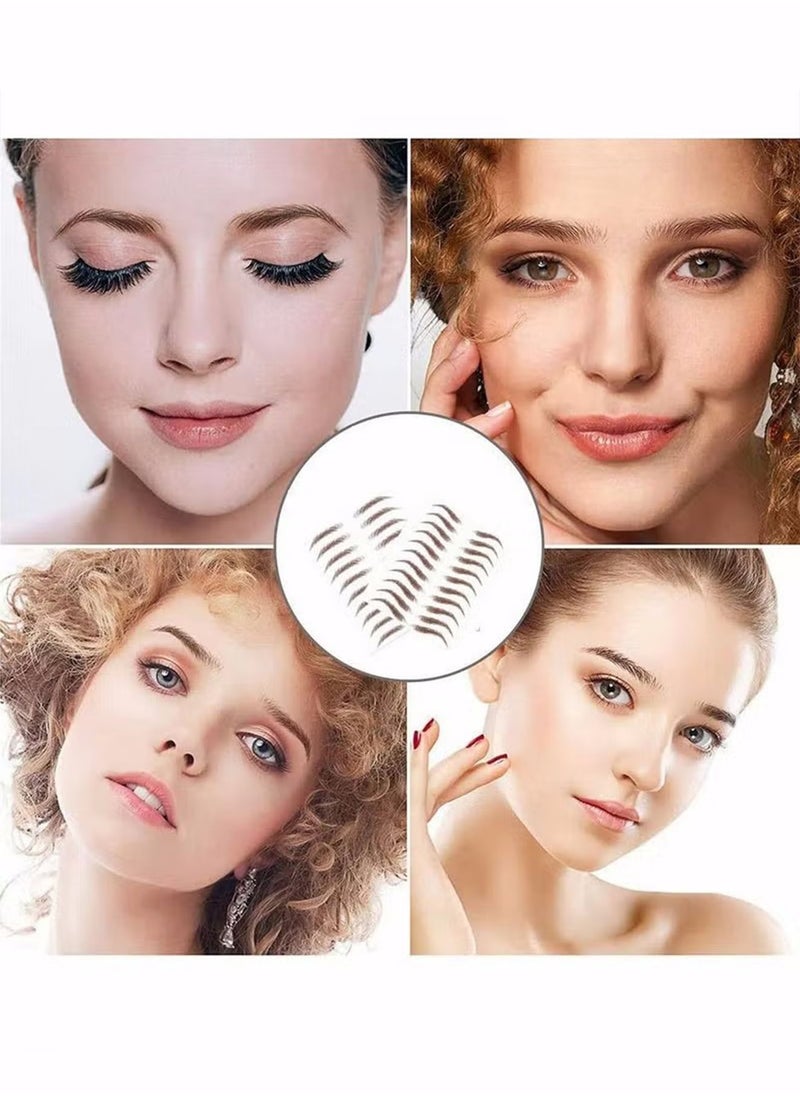 Generic - Eyebrow Tattoo Stickers Waterproof Transfers Stickers Peel Off 6D Sticker Nature False Eyebrows Hair-Like Long Lasting for Woman Makeup Tool 20 Pairs Black - Image 1