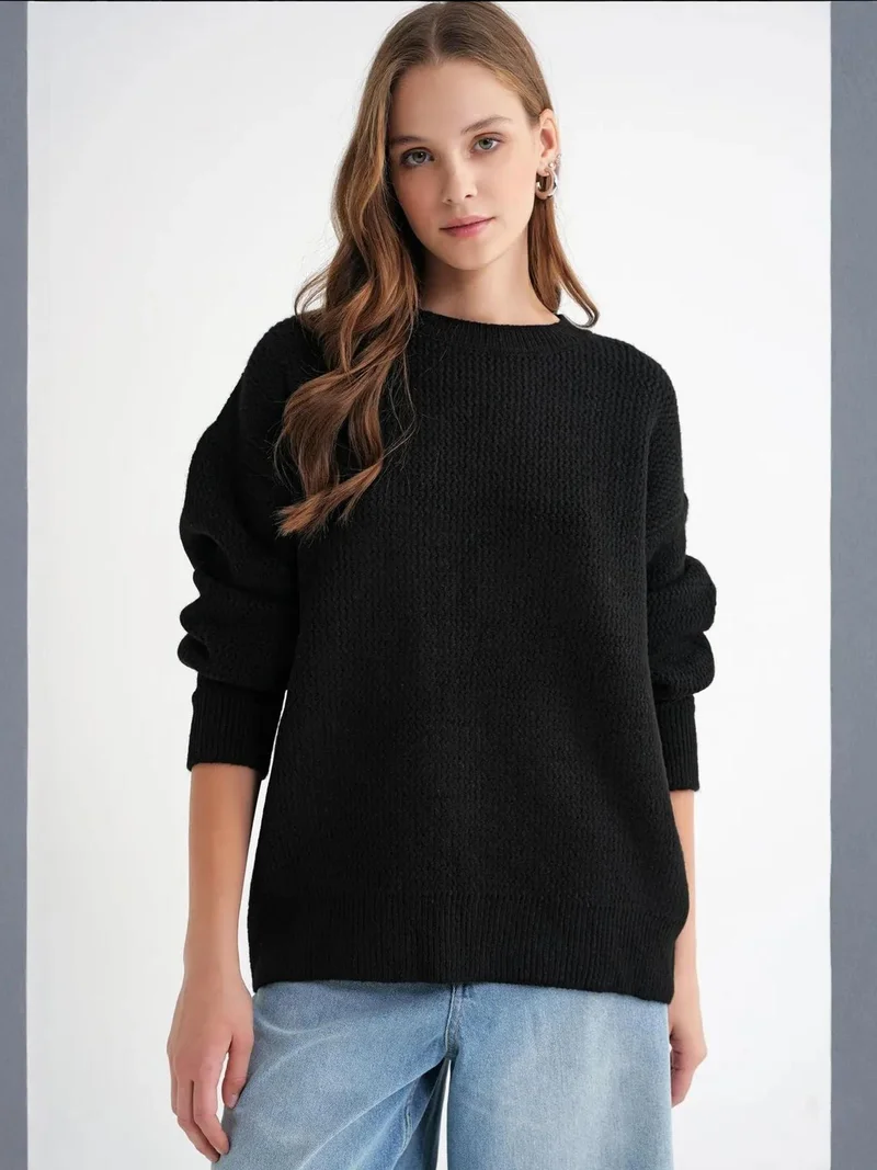 MixRay Mixray Long Sleeve Ribbed Knit Sweater