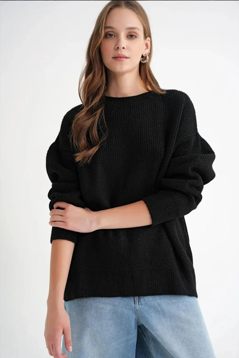 Mixray Mixray Long Sleeve Ribbed Knit Sweater