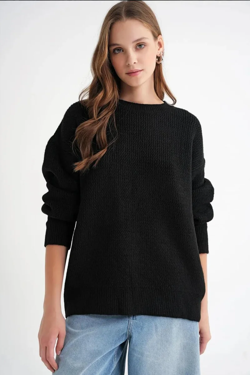 Mixray Mixray Long Sleeve Ribbed Knit Sweater
