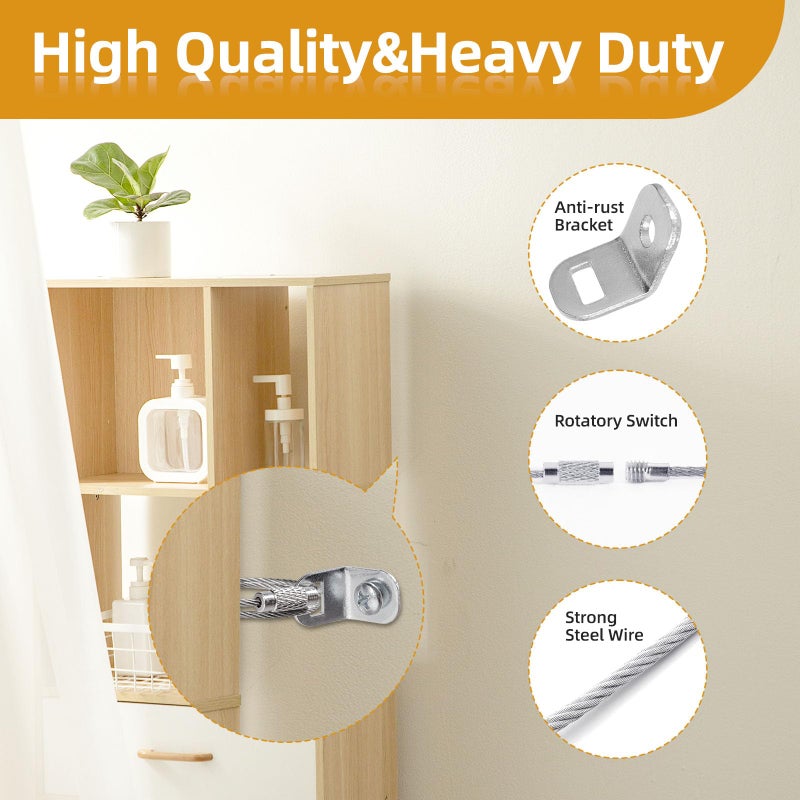 ChenYu Furniture Anchors(10set) for Baby proofing and Furniture Wall Anchor, Wall Anchors for Baby proofing cabinets, Anti tip Furniture Straps, Safety Essentials for Home - Image 2