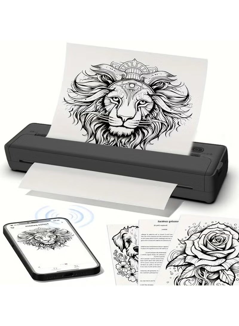 ZONBON X8 Portable Thermal Printer, Supports A4 Thermal Paper, 200DPI Inkless Mobile Travel Printers for Car School Office, Mini Bluetooth Printer for Android for iOS Phone - Image 1