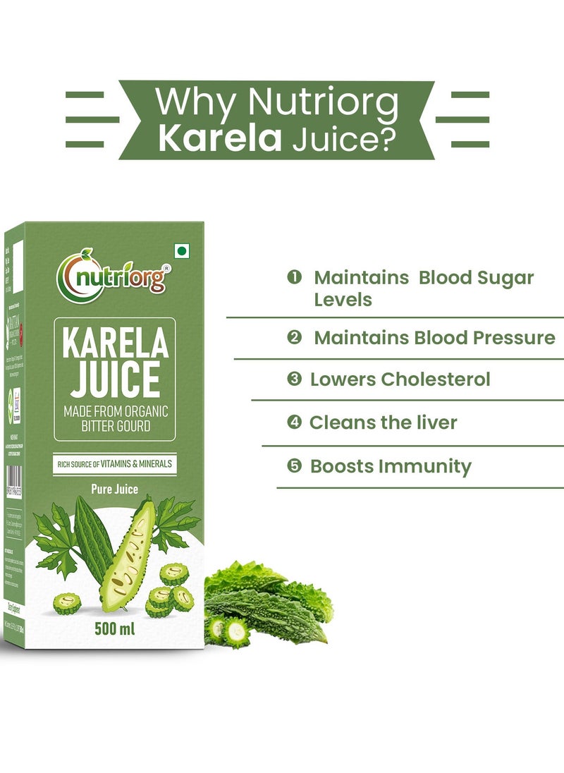 nutriorg Pack Of 2 Karela and Jamun Juice 500ml  - Image 4
