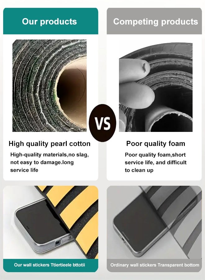 NOAEOU 3D wallpaper self-adhesive - metal grille thickened foam self-adhesive wallboard -300cm x 40cm decorative wall cloth, suitable for home decoration, living room, bedroom (Golden) - Image 5