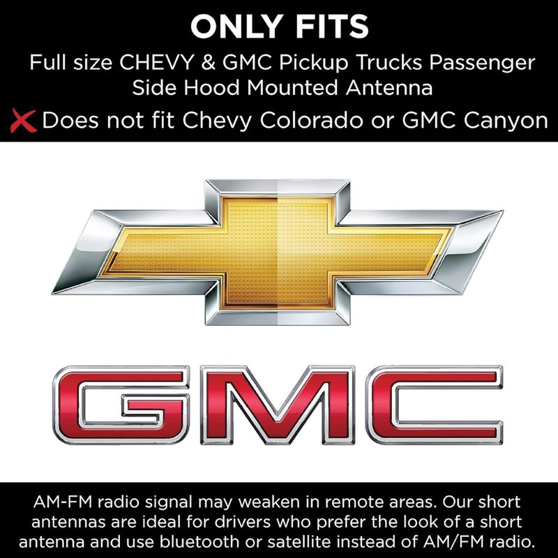 Ecoauto Car Antenna Topper Fits All Chevy & Gmc Truck Model Years - Radio Antenna Topper For Truck Made With Military Grade Aluminum - Anti Chip & Anti Theft Design (Freedom) - Image 2