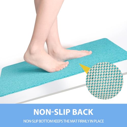 Hargiis Non-Slip Bathtub Mat, Anti Slip Shower Mat, Fast Drying Bathtub Mats, Foot Scrubber Mat, Anti Slip Mat for Tub, Floor, Bathroom, Kitchen, Home, Hotel (Turquoise Blue 24"×16") - Image 3