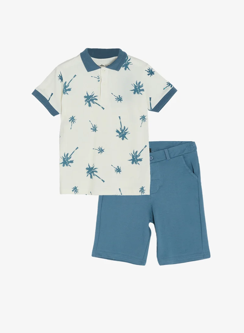 ريبلز مع نمشي Boys Short Sleeves Polo T-Shirt & Shorts Set