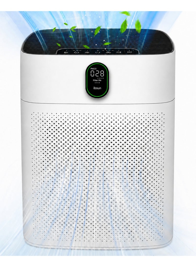 ibsun Air Purifier for Large Room up to 100 m², Double-Sided Air Inlet, PM2.5 Sensor Display and HEPA Filtration, HY4866 - Image 1