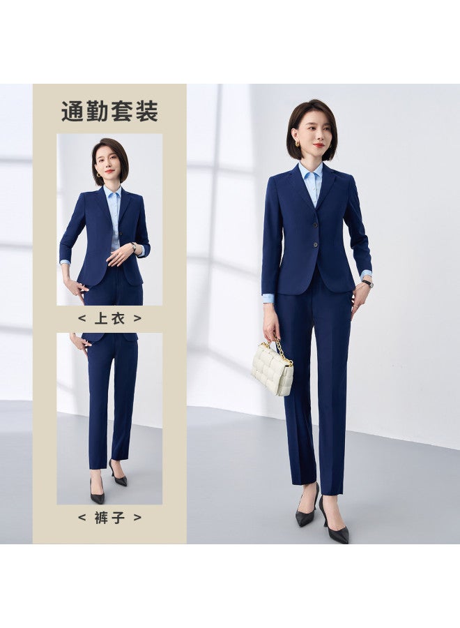 ROMON طقم بدلة نسائي متعدد الاستخدامات، ملابس رسمية للعمل، بدلة مهنية مكونة من قطعتين للنساء - Image 3
