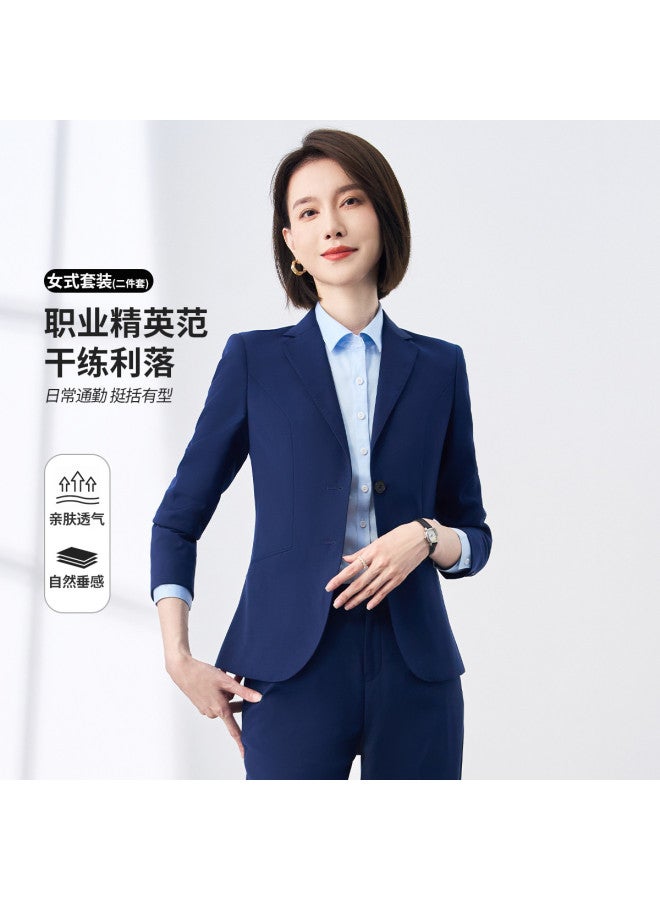 ROMON طقم بدلة نسائي متعدد الاستخدامات، ملابس رسمية للعمل، بدلة مهنية مكونة من قطعتين للنساء - Image 2