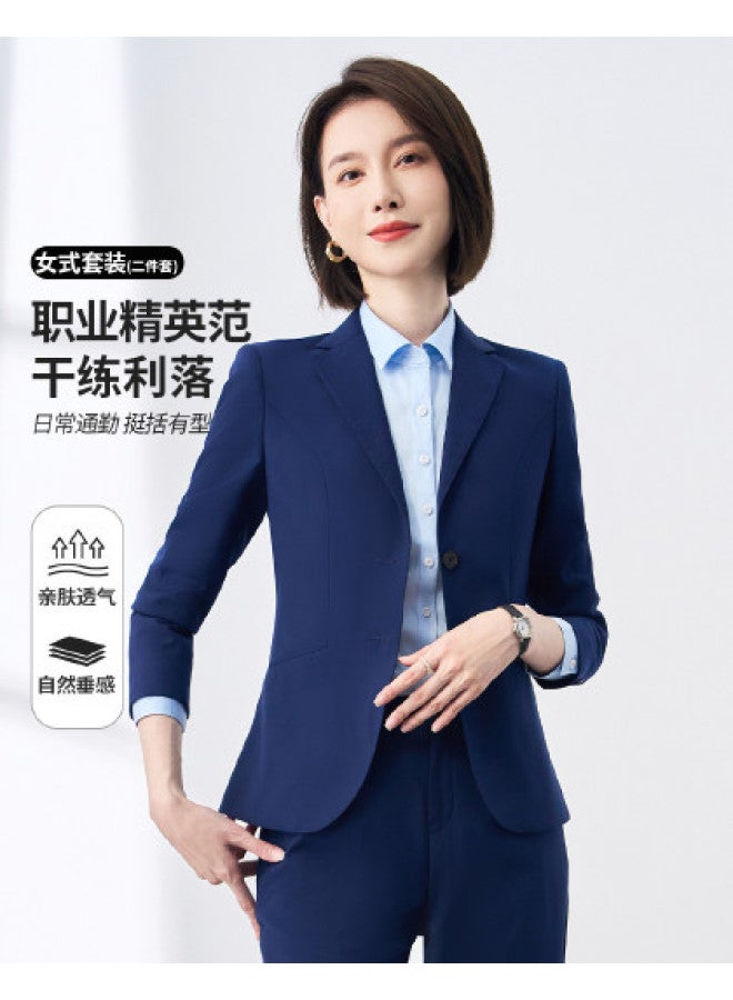 ROMON طقم بدلة نسائي متعدد الاستخدامات، ملابس رسمية للعمل، بدلة مهنية مكونة من قطعتين للنساء - Image 1