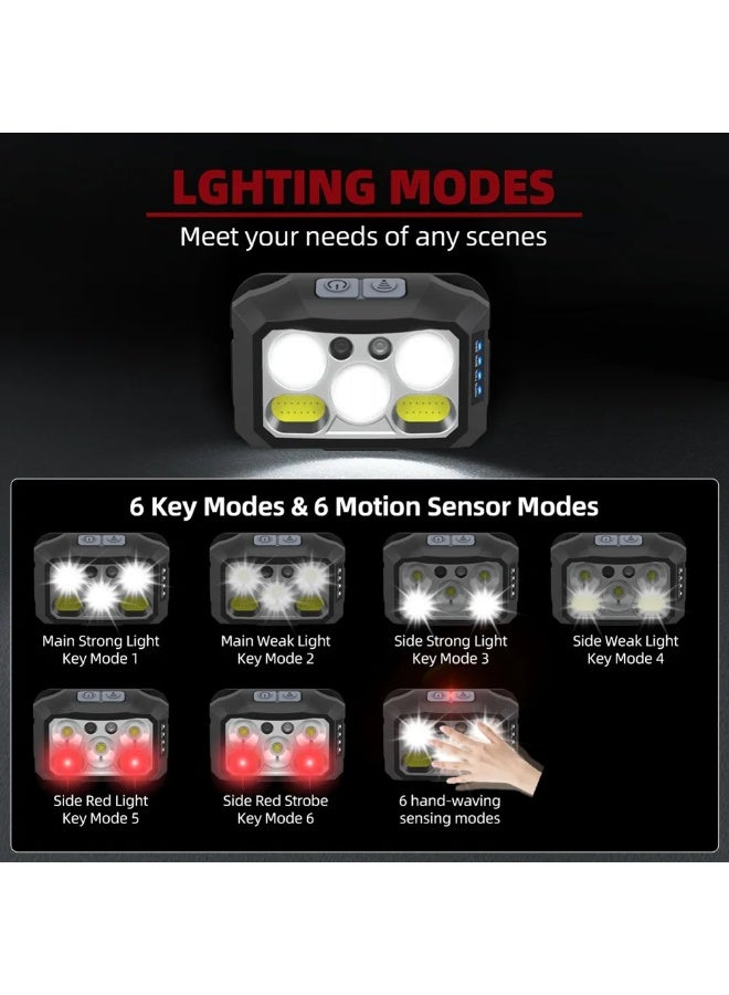 QLIGHT Rechargeable LED Headlamps , 800 Lumens Headlight, IPX4 Waterproof, 6 Modes, Red & White Light — Lightweight Head lamp, Adjustable Headlamp for Camping, Hiking, Running, Fishing & Repairs - Image 2