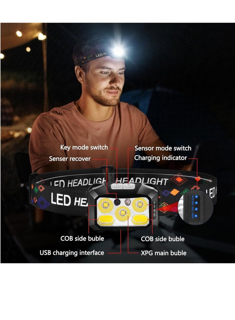 QLIGHT Rechargeable LED Headlamps , 800 Lumens Headlight, IPX4 Waterproof, 6 Modes, Red & White Light — Lightweight Head lamp, Adjustable Headlamp for Camping, Hiking, Running, Fishing & Repairs - Image 5