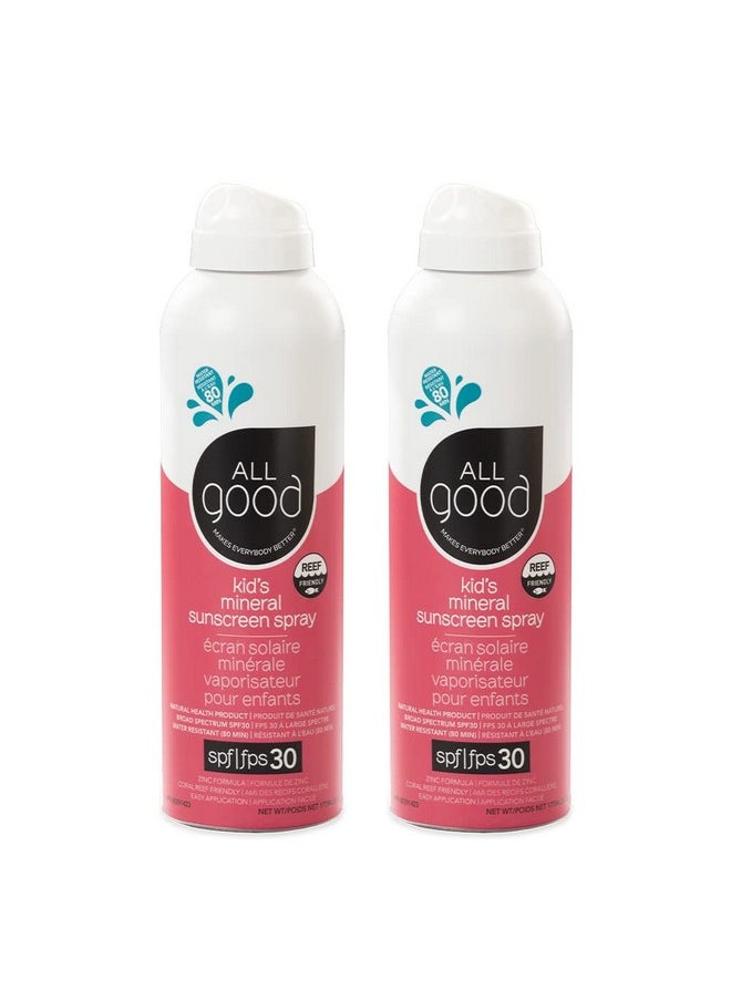All Good Makes Everything Better All Good Baby & Kids Sunscreen Spray Uva/Uvb Broad Spectrum Spf 30 Zinc Oxide Coral Reef Friendly Water Resistant Calendula Aloe (6 Oz)(2Pack)  - Image 1
