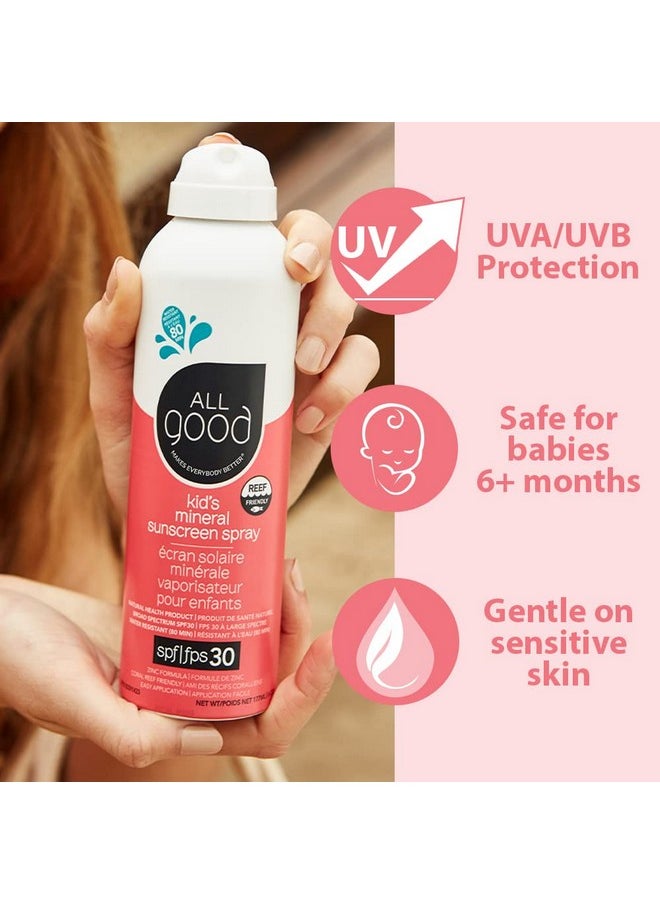 All Good Makes Everything Better All Good Baby & Kids Sunscreen Spray Uva/Uvb Broad Spectrum Spf 30 Zinc Oxide Coral Reef Friendly Water Resistant Calendula Aloe (6 Oz)(2Pack)  - Image 4