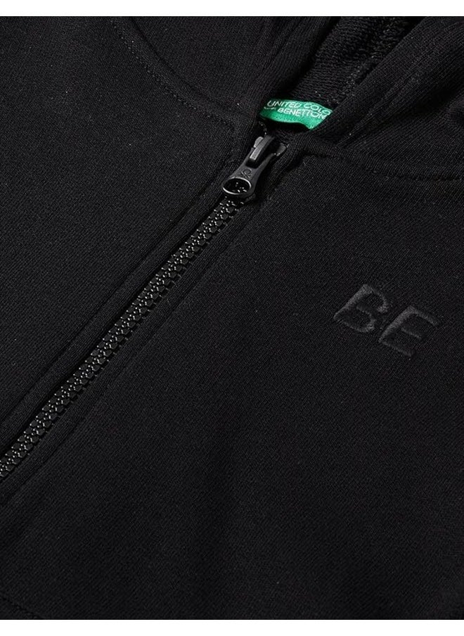 UNITED COLORS OF BENETTON Zip-Up Sweatshirt With "Be" Embroidery  - Image 3
