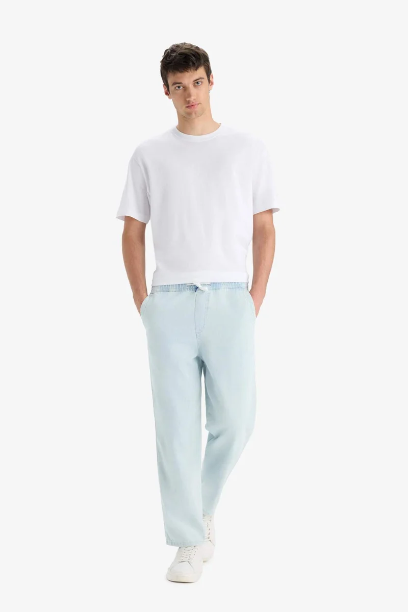 ديفاكتو Cotton Wide Leg Elastic Waist Jeans