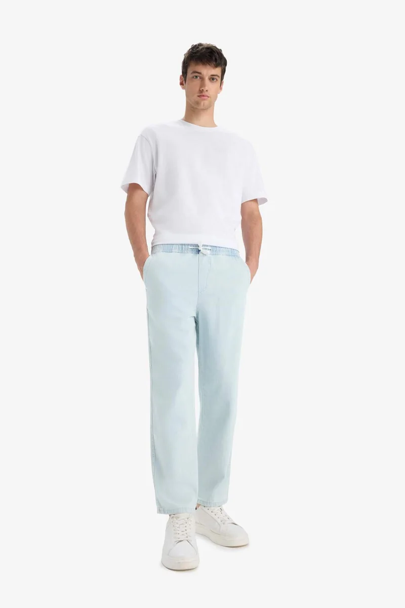 ديفاكتو Cotton Wide Leg Elastic Waist Jeans