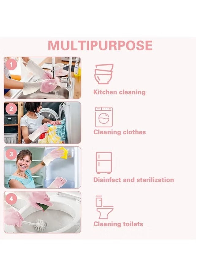 ح واحة قفازات تنظيف مطاطية للاستخدام المنزلي، قفازات غسيل أطباق قابلة لإعادة الاستخدام للمطبخ، مرنة وطويلة الأمد ومقاومة للماء، المقاس: متوسط - Image 3