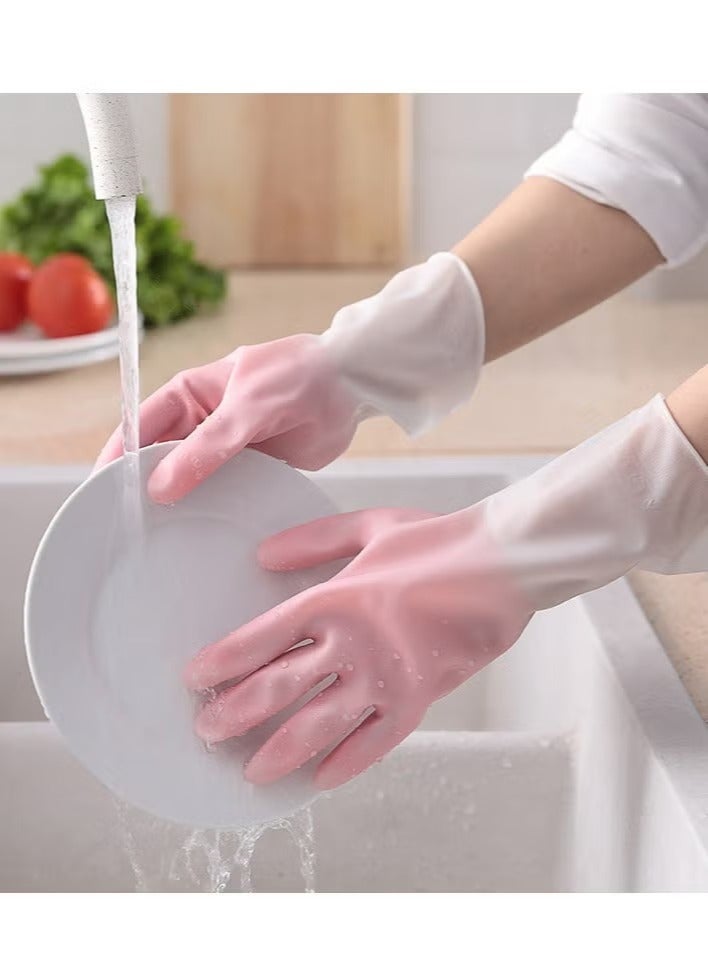ح واحة قفازات تنظيف مطاطية للاستخدام المنزلي، قفازات غسيل أطباق قابلة لإعادة الاستخدام للمطبخ، مرنة وطويلة الأمد ومقاومة للماء، المقاس: متوسط - Image 5