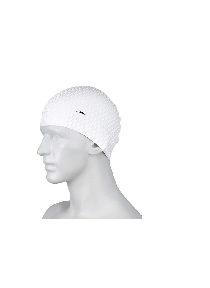 speedo قبعة سباحة فقاعية بيضاء  - Image 4