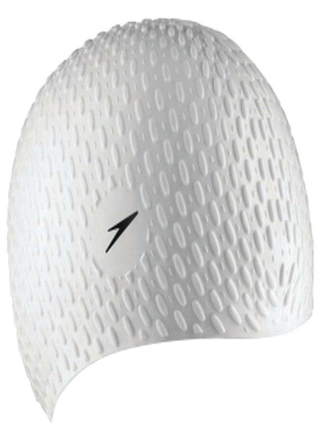 speedo Bubble Swimming Cap White 