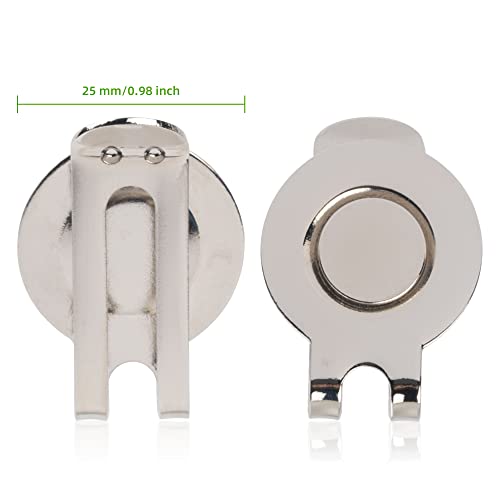 TXIN 6 Pieces Golf Cap Clip Ball Marker Holders, Silver Magnetic Golf Hat Clip Magnetic Golf Ball Marker Holder for Pants Hats Bags - Image 2